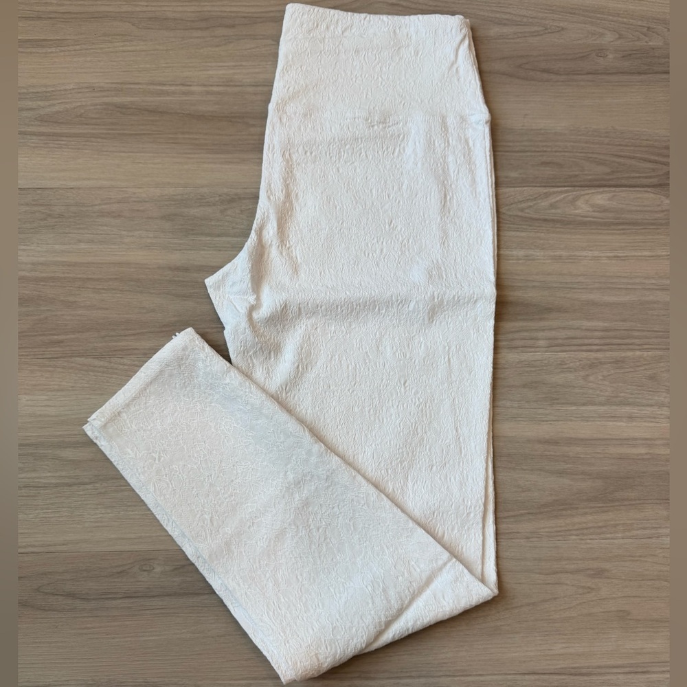 Ruby Ribbon Jacquard Leggings White
